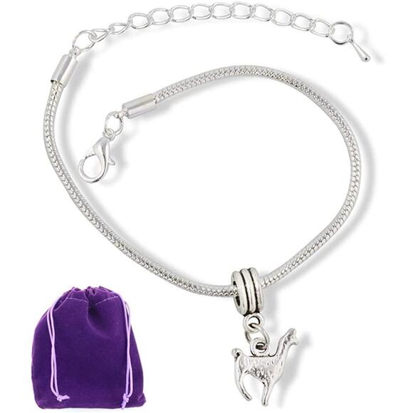 Llama Bracelet with Llama Charm Alpaca Jewelry Gift - Picture 1 of 9